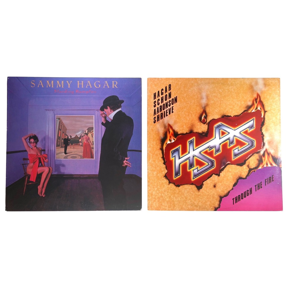 Sammy Hagar Standing Hampton & HSAS Through The Fire Vinyl LP Record Lot Geffen
